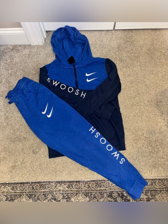 Nike Other - Nike Blue and Navy Swoosh Kids Hoodie & Joggers Set